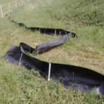 Mobiler Zaun vor dem Abbau